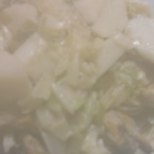 牡蠣と白菜のクリームパスタ
